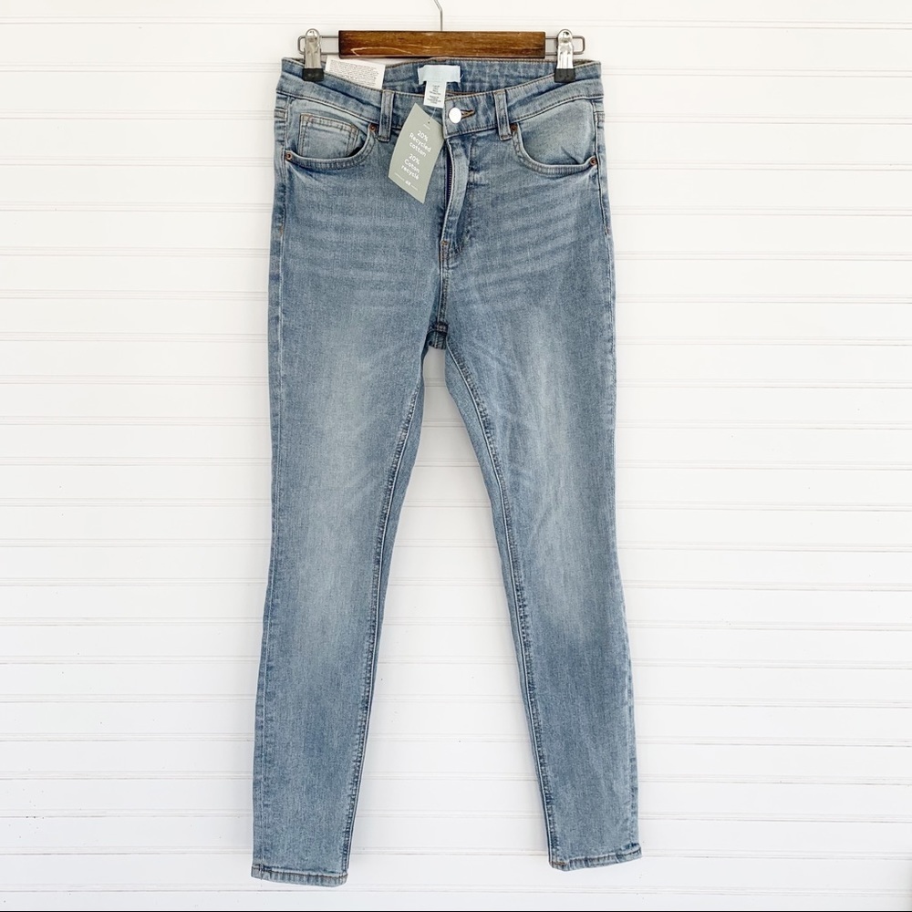 H&M Light Blue Denim Stretch Skinny Regular Waist Full Length Jeans Size 6